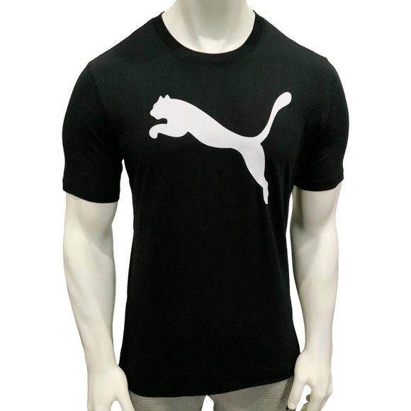 NWT PUMA MSRP $42.99 BIG CAT LOGO MEN'S BLACK CREW NECK SHORT SLEEVE T-SHIRT - Picture 1 of 5